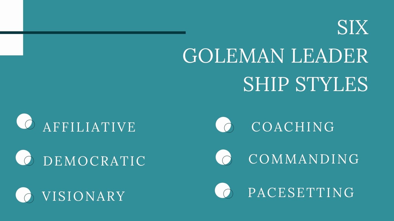 six Goleman Leadership Styles